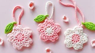 How to Crochet a Sakura Hanging Accessory  Crochet Tutorial  US Term  for Advanced Beginner