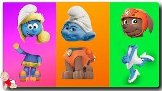 Wrong Heads Team Umizoomi Paw Patrol and Smurfs Finger Family Nursery Song