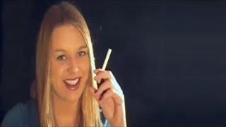 Blonde snaps a strong cigarette