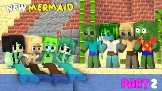 Monster School  CUTE ZOMBIE MERMAID +NEW MERMAID LOVE STORY *PART 2*  Minecraft Animation