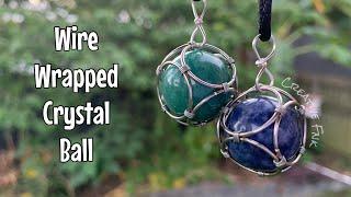 How to wire wrap a crystal ball - cube pendant 