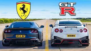 Ferrari V12 vs NISMO V6 DRAG RACE