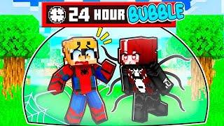 MY BULLY GIRLFRIEND Locked ME Inside A SUPERHERO Bubble For 24 Hours... Minecraft