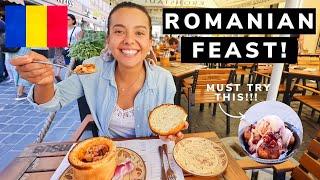 FIRST TIME TRYING ROMANIAN FOOD  EATING OUR WAY THROUGH BRASOV TRANSYLVANIA 
