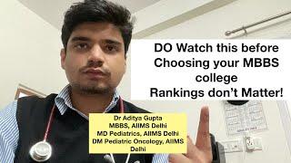 Watch before you join MBBS RANKINGS DON’T MATTER CHOOSE YOUR COLLGE WISELY #neetug #aiims