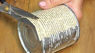 Tin can + old book incredible vintage result 2 IDEAS with a tin cans craft ideas vintage crafts