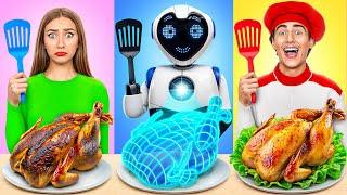 Me vs Grandma Cooking Challenge with a Robot by Multi DO Smile