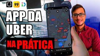 MOTORISTA UBER INICIANTE Como funciona o APP da UBER na PRÁTICA 2021