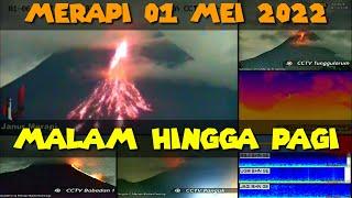 Rekaman 01 Juni 2022 Malam-Pagi Live Merapi - Indonesias Mount Merapi - Volcano Eruption