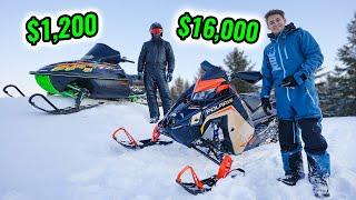 Cheap vs. Expensive Snowmobiles Ditch Riding