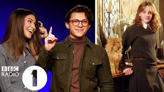 Are you impressed or a bit worried? Tom Holland and Zendaya take Ali Plumbs Harry Potter quiz.