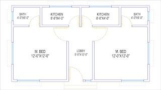 HOUSE PLAN DESIGN  EP 294  500 SQUARE FEET 2 BEDROOMS HOUSE PLAN  LAYOUT PLAN