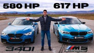 Tuned BMW F30 340i vs M5 Competition DRAG RACE