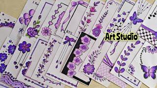 50 PURPLE BORDER DESIGNSPROJECT WORK DESIGNSA4 SHEETFILEFRONT PAGE DESIGN FOR SCHOOL PROJECTS