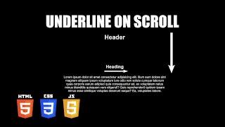 Underline on Scroll  HTML CSS & JS Tutorial