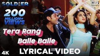 Tera Rang Balle Balle - Lyrical  Bobby Deol Preity Zinta  Jaspinder Narula Sonu Nigam  90s Hits