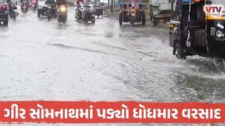 Gir Somnath Rain ગીર સોમનાથમાં ધોધમાર વરસાદ વરસ્યો  VTV Gujarati