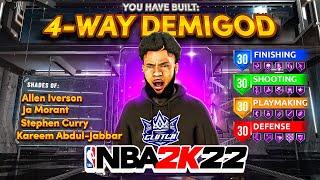 This SUPER RARE 4-WAY DEMIGOD BUILD is BREAKING NBA 2K22 *NEW* BEST BUILD in NBA 2K22