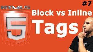 HTML Block vs Inline Elements & Tags - HTML Tutorial for Beginners