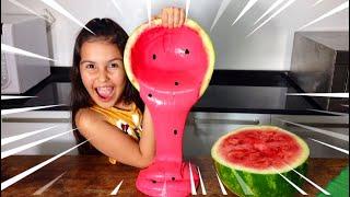 Fazendo SLIME na MELANCIA - Slime VS Fruta