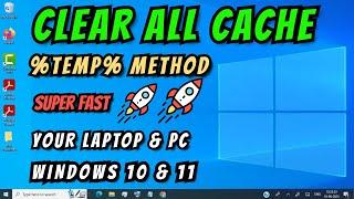 %Temp% Method How to Clear ALL CACHE JUNK From Laptop and PC  Any Windows 