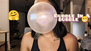 ASMR Chewing BubbleGum Small Bubbles In A Bubble No Talking   Custom Request 