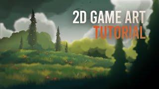 2D Game Art Tutorial Stylized Landscape In 15 Minutes
