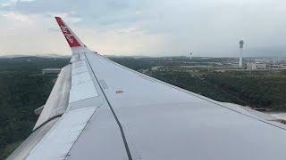 4K AirAsia  A320-251N  Landing at Kuala Lumpur International Airport ROUGH LANDING