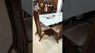 Most Trending Digital Printing Glass Dining Chair with Gitti Chair. Best Selling Dining Table.