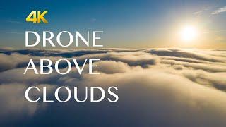 Drone Flying Above Fog Clouds in 4K