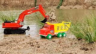 Huina Excavator and New Truck Mud working  Tractor cartoon  Jcb Machine  Bommu Kutty 