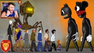 CARTOON MOUSE VS HOUSE HEAD CARTOON CAT FREDDY IT PENNYWISE SLENDERMAN CREEPYPASTA  LEON PICARON