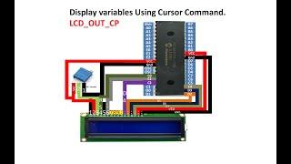 LM016 16x2 LCD run 4 counters using 1 variable with PIC16F877A mcu.  Method 2 