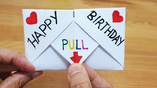 How to make an easy pull card  birthday card  diy  easy cards for kids