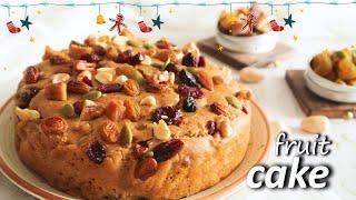 Eggless Whole Wheat Christmas Plum Cake  Fruit Cake Recipe For Christmas  No EggMaidaSugarRum