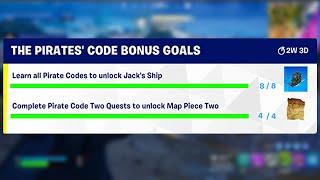 How to EASILY Learn all Pirate Codes to unlock Jacks Ship in Fortnite locations Quest