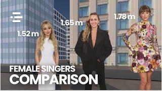 Height of Female Singers from Shortest to Tallest 3D Comparison