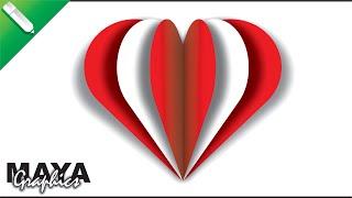 3d Heart Shaped Design in Coreldraw  Professional logo designing in coreldraw  Coreldraw tutorial