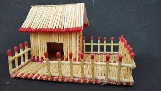 How to make a match house fire at home - match stick house fire