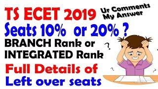 TS ECET 2019  TS ECET  BRANCH Rank or  INTEGRATED Rank  TS EAMCET Left over seats
