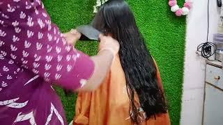 girl hair cutting school girls hair cutting  long to short hair cutting  हेयरकट करना सीखें easy