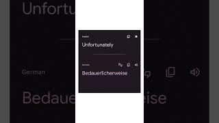 “Unfortunately” in German