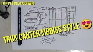 Speed timelapse drawing TUTORIAL MENGGAMBAR TRUK CANTER