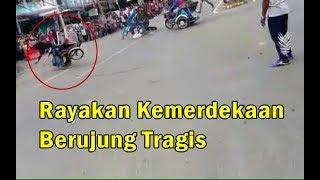 Detik-Detik Kecelakaan M4ut Balap Becak HUT RI 72