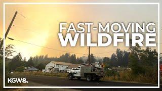 Fire near Hagg Lake threatening community of Cherry Grove in Washington County