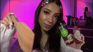 ASMR Eating your face  Talkative mouth sounds personal attention inaudible..￼