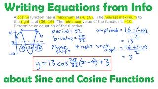 Writing Equations from Info about Sine & Cosine Functions • 5.2e PRE-CALCULUS 12