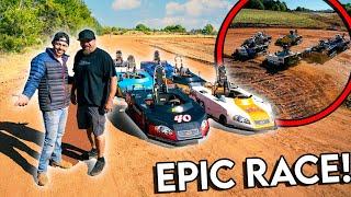 We Raced DALE EARNHARDT JR Go Karts On Our Home Made Dirt Track