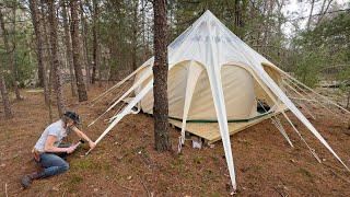 EASIEST tent platform you can build + setting up a LOTUS BELLE tent SOLO