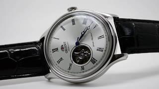 ORIENT CLASSIC OPEN HEART FAG00003W0 AUTOMATIC BLACK LEATHER BAND MENS WATCH